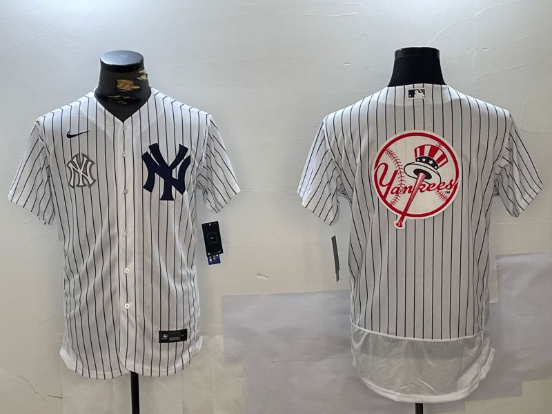 Men New York Yankees Blank White stripe Elite 2024 Nike MLB Jersey style 101614->new york yankees->MLB Jersey